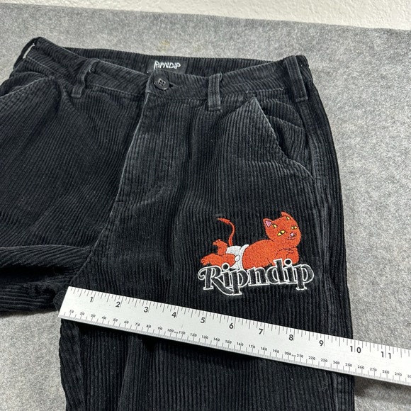 RipnDip Pants 28x26 Devil Baby Embroidered Logo Corduroy Black - Picture 9 of 13